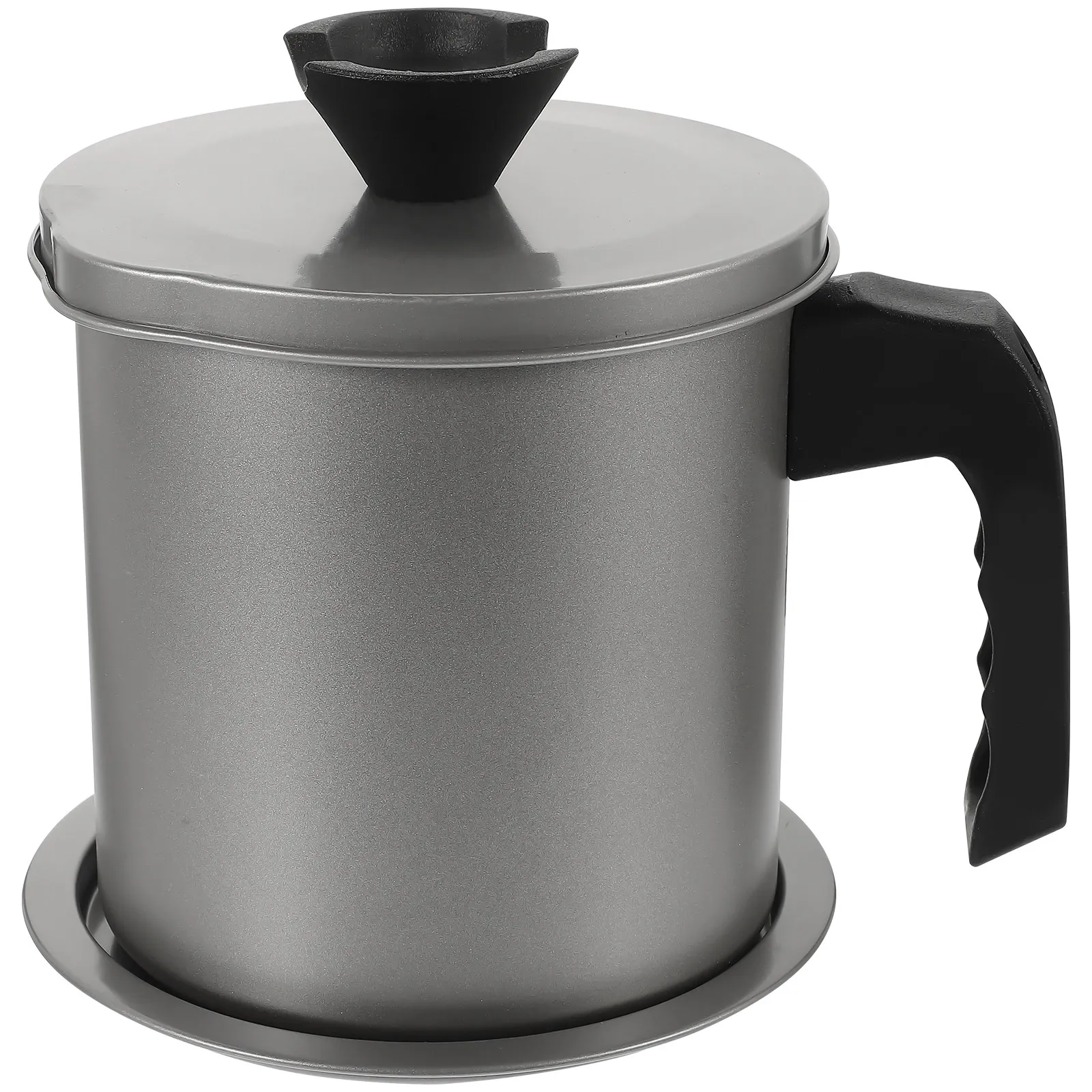 1Pcs 304 Stainless Steel Oil Strainer Pot with Lid and Removable Mesh Filter for Frying Oil Reuse Home Restaurant Kitchen Grease