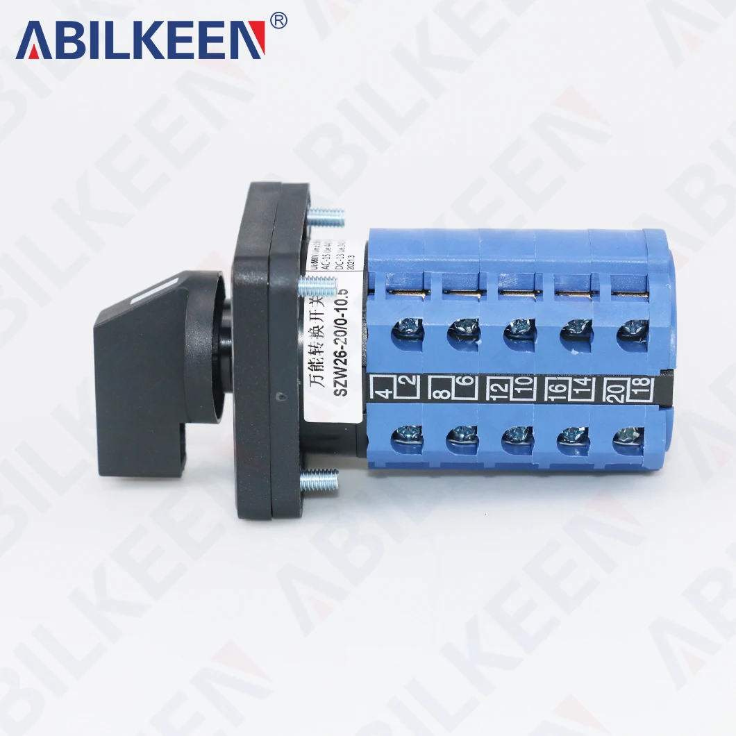ABILKEEN 0-1-2-3-4-5-6-7-8-9-10 11 Position Universal Changeover Rotary Switch 440V 20A Load Power Conversion Rotary CAM Switch
