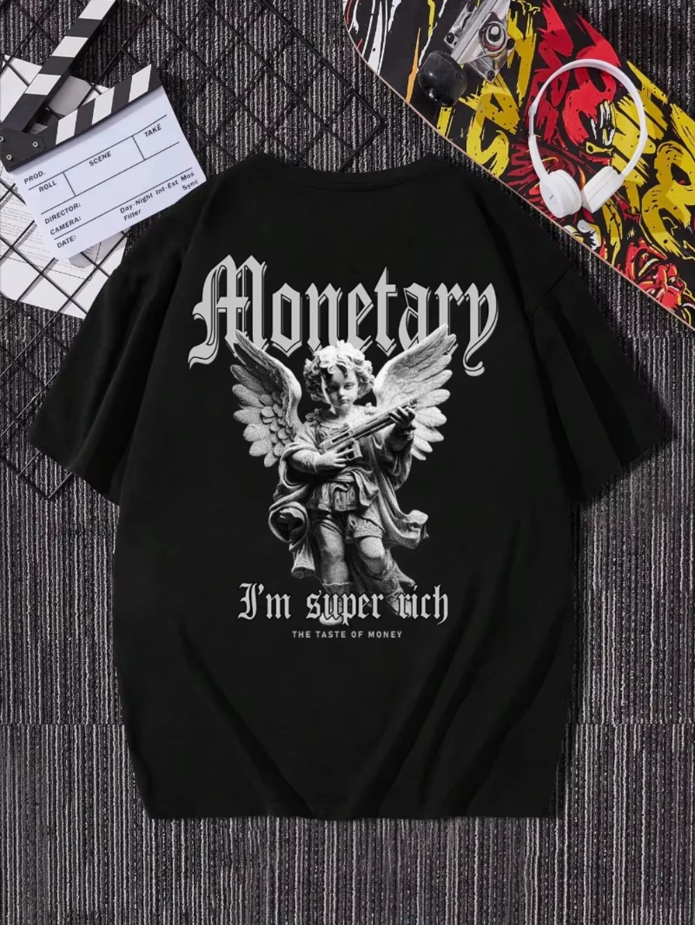 Maglietta in cotone con grafica angelo slogan unisex donna uomo estate marchio di lusso moda top di grandi dimensioni casual manica corta streetwear tee