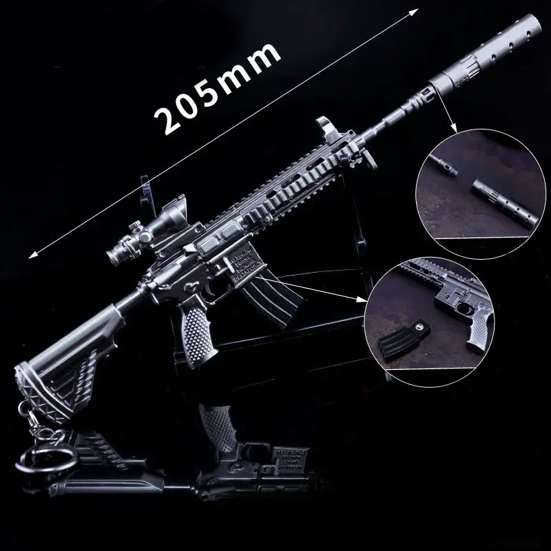 Miniature Model M416 Assault Rifle Gun Keychain Game PUBG CSGOING Pendant Child Gifts