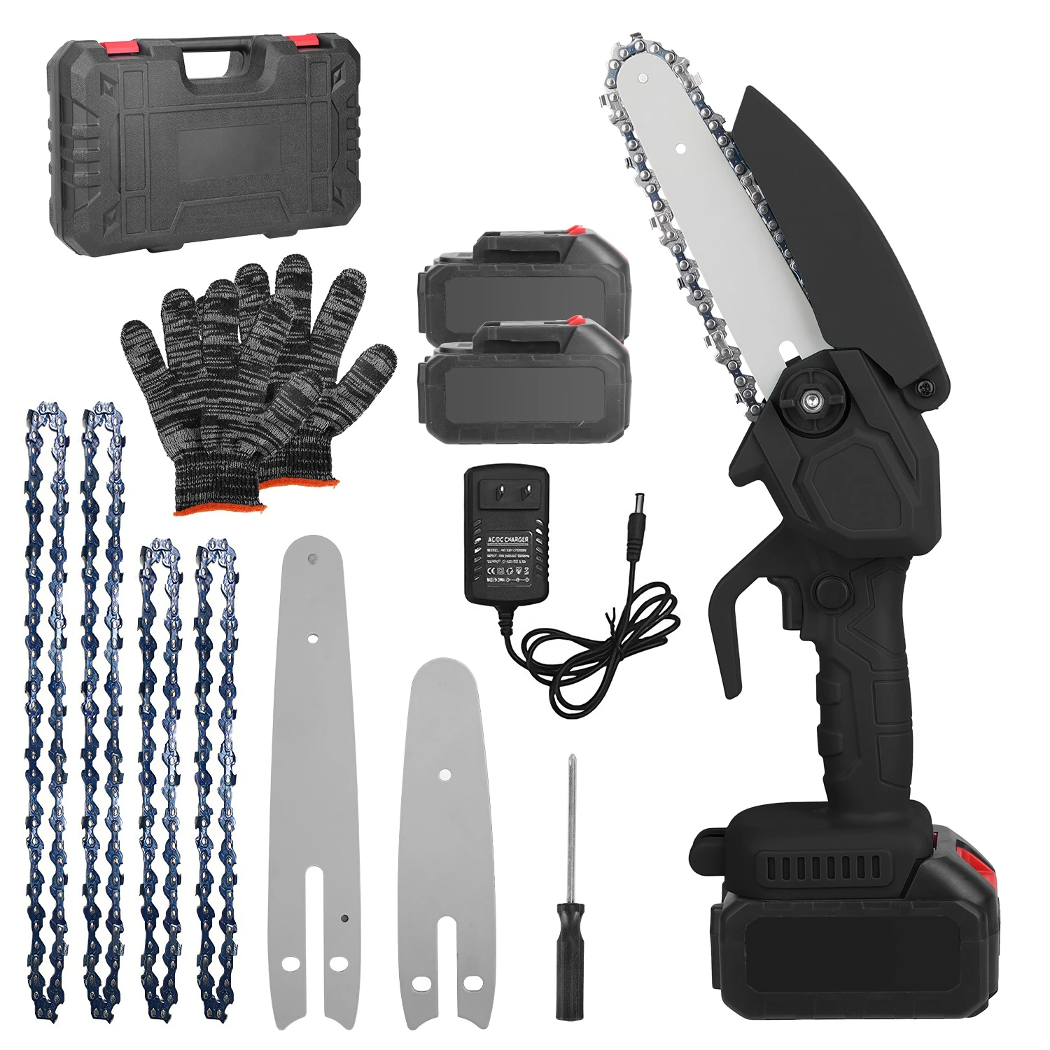 Mini Chainsaw Cordless 4in/6in Handheld Rechargeable Chain Saw With, Small Electric Chainsaws Battery Powered