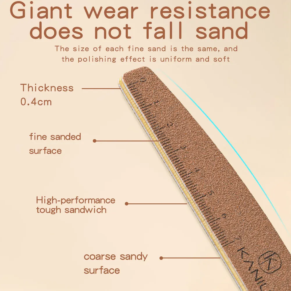Custom Nail Files with Scale Line 100/180/180 Grit Washable Buffing Stick for Gel Polish & Cat Eye Nails Manicure Pedicure Tools