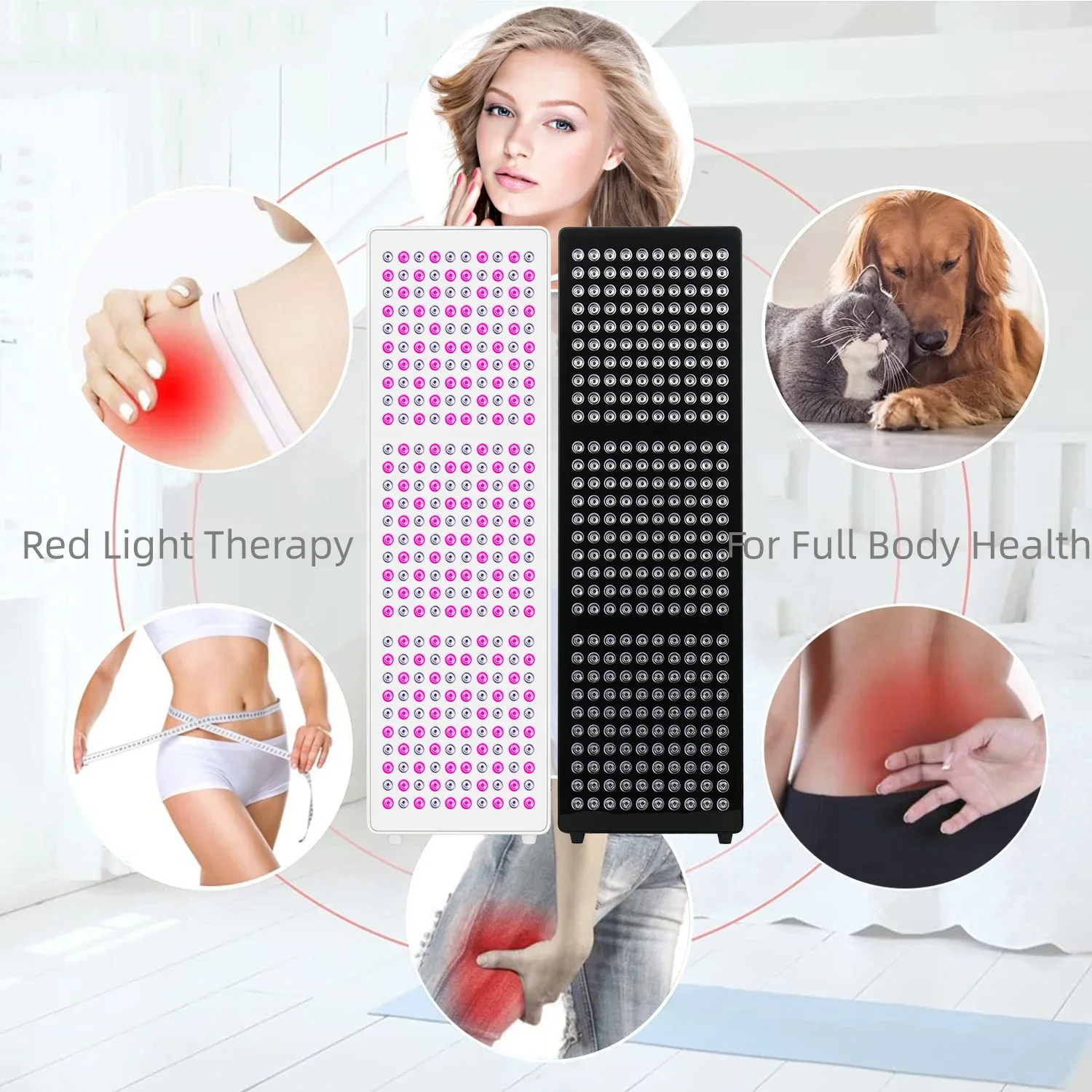 Azure OEM/ODM Full Body 7 Wevelengths Pulse Design 630nm 850nm 1500W PDT Light Therapy LED Red Light Therapy Infrared Panel