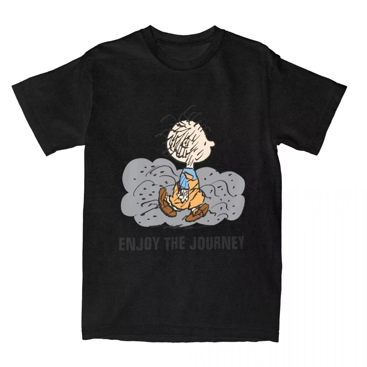 

Peanuts Snoopy Pigpen Walking Cloud Мужская и женская футболка Винтажная футболка с коротким рукавом Футболки с круглым вырезом из чистого хлопка Летние топы