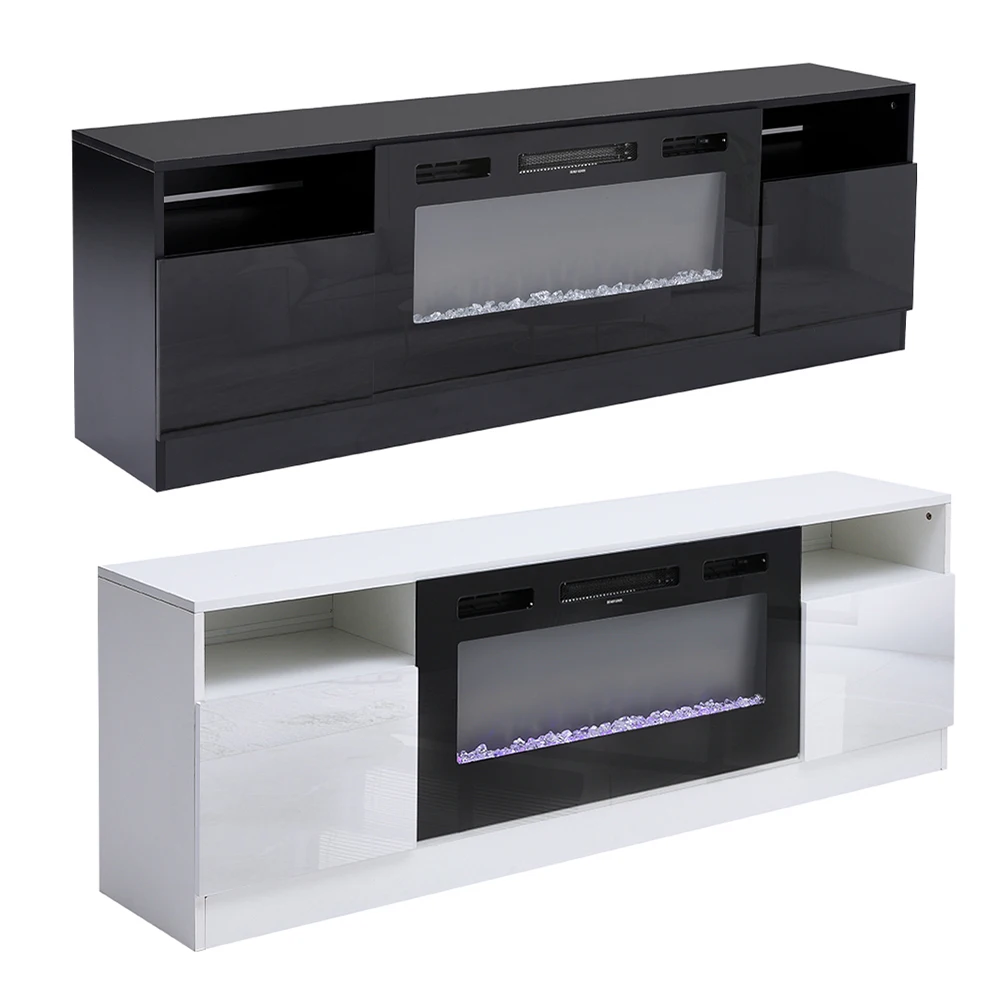 【Breeins】Recessed Electric Fireplace TV Stand with Closed Storage Home Decoration With Remote Modern
