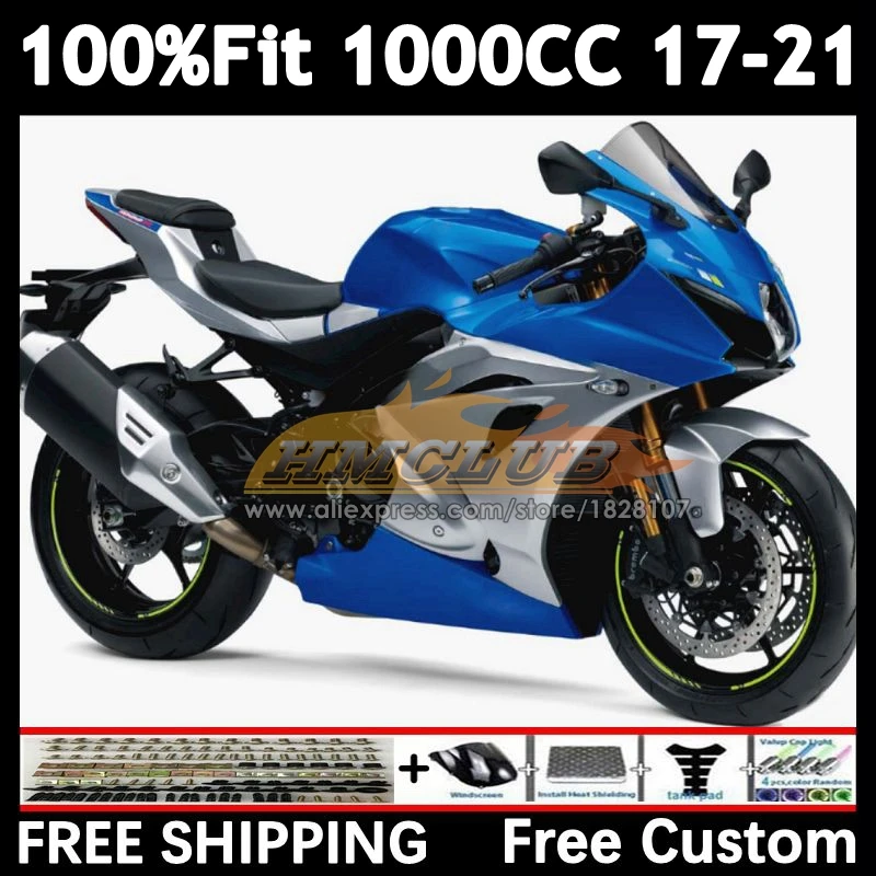 Body For SUZUKI GSX-R1000 blue silvery GSXR 1000 2017 2018 2019 2020 2021 32No.137 GSXR-1000 K17 GSXR1000 17 18 19 20 21 Fairing