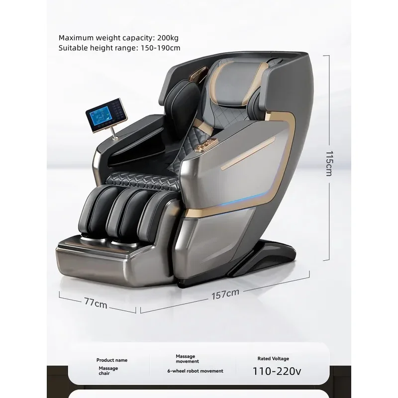 4D Smart Massage Chair Full Body Health Zero Gravity Sl-Track Shiatsu Massage Chair Recliner With Back Calf Heat, Body Scan