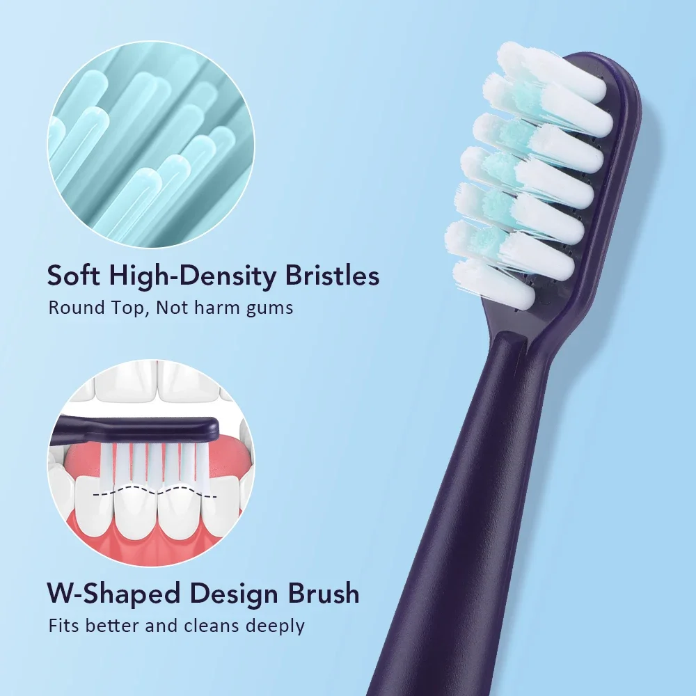전동 음파 칫솔 성인용 충전식 전동 칫솔 방수 전동 칫솔(부드러운 칫솔모 4개 포함)