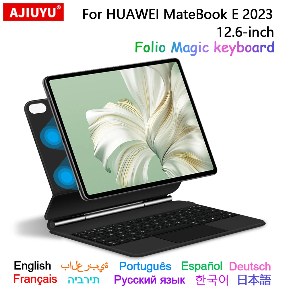 

Magic Keyboard Case Portuguese German Arabic Spanish Russian French Hebrew For HUAWEI MateBook E 2023 12.6 inch DRR-W76 Tablet