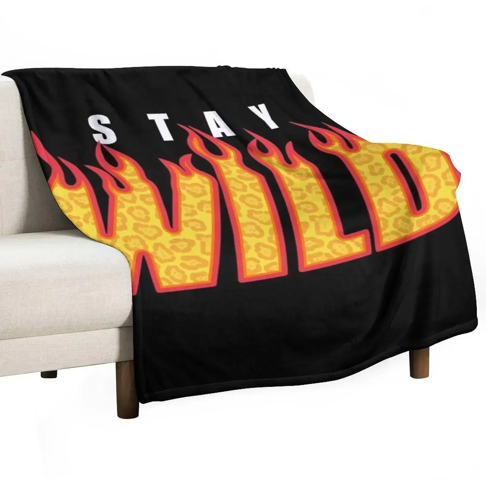 Stay Wild Fire Ben Azelart Throw Blanket Decoratives Camping wednesday Thins christmas decoration Luxury Blankets