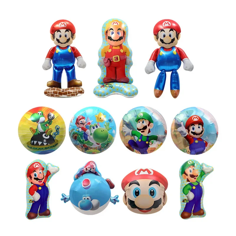 

Super Mario Bros Foil Balloon Baby Birthday Photo Props Cartoon Aluminum Film Balloons Happy Birthday Party Balloon Supplies