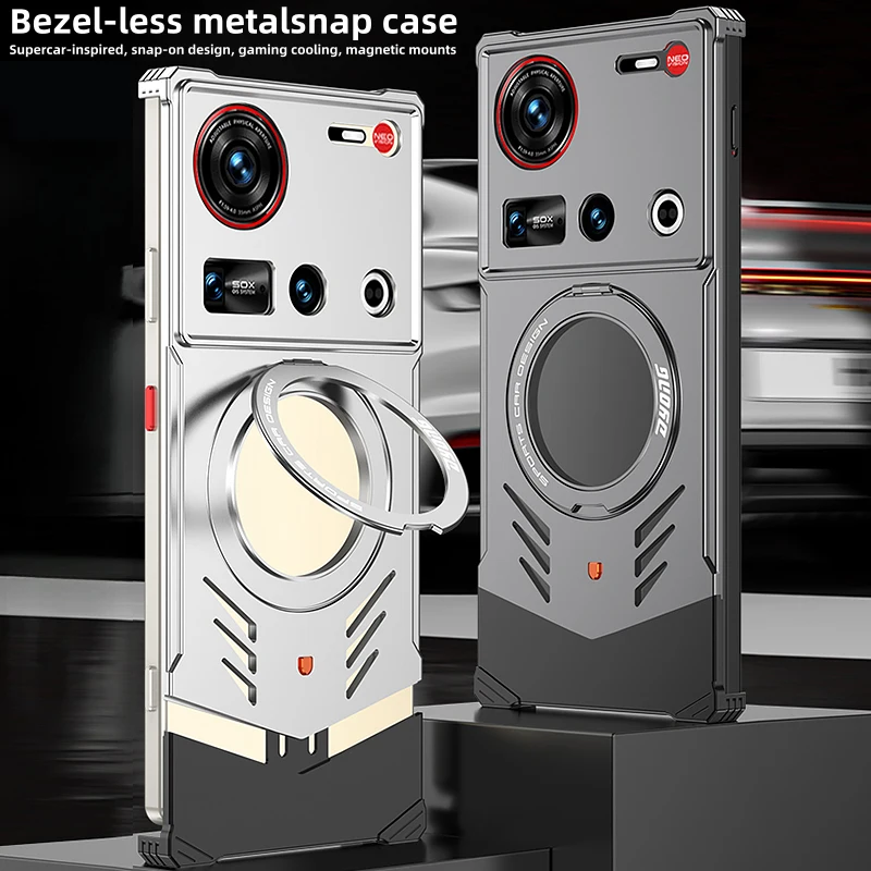 

360° Rotating Ring Holder Frameless Cover For ZTE Nubia Z70 Ultra NX733J NX736J 6.85" Case Aluminum Metal Heat Dissipation Capa