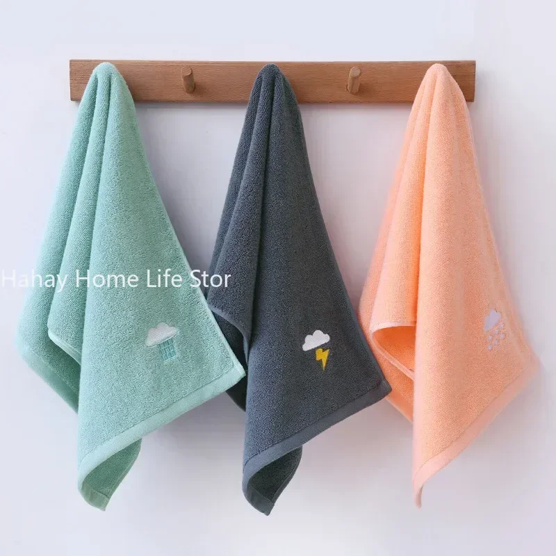 

1PC Children Towels Baby Face Towel Soft Embroidered Weather Cotton Bath Towels for Newborn Kids Handkerchief Shower Washcloth