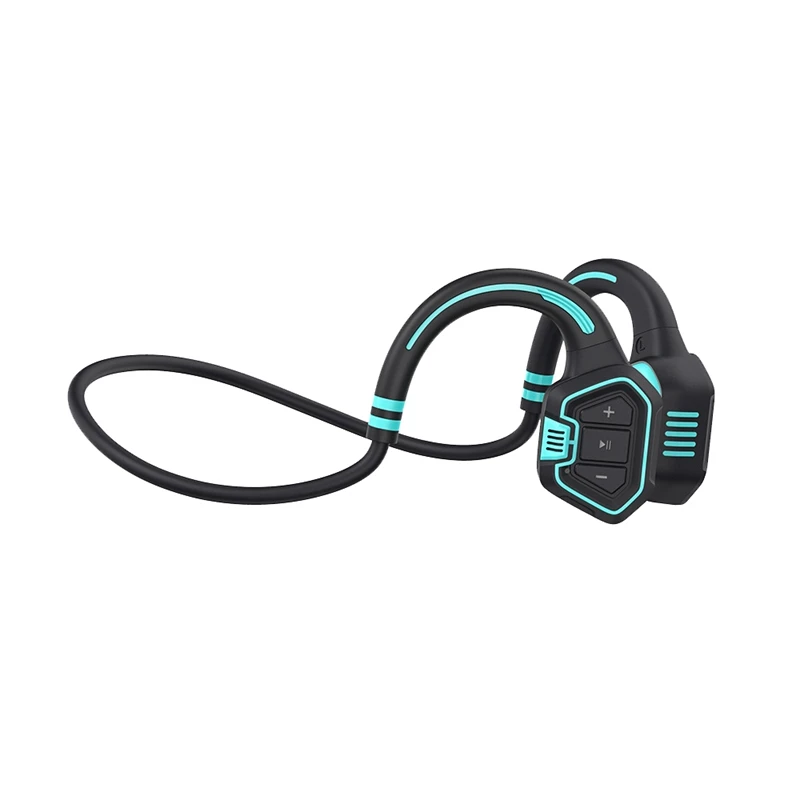 

Bone Conduction Headphones IP68 Waterproof Bluetooth 5.1 Open Ear Wireless Sports Headphones for Running Swimming Blue