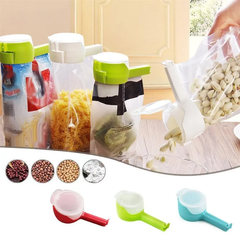 Fresh Keeping Sealer Clamp Snack Sealing Clip Plastic Food Saver Travel Kitchen Gadgets Seal Pour Food Storage Bag Cap Clip