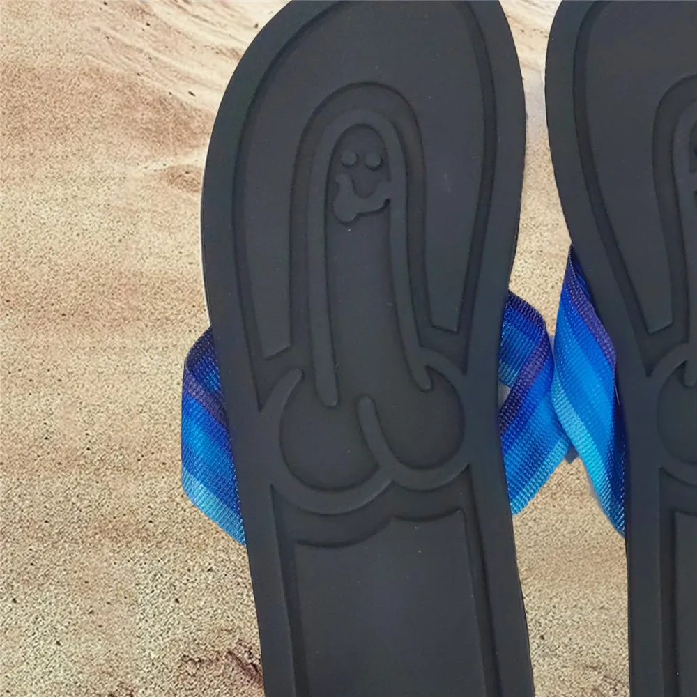 Tongs de pénis cachées drôles, pantoufles de pénis de parodie, tongs de plage, sandales d\'été confortables, coordonnantes, séchage rapide