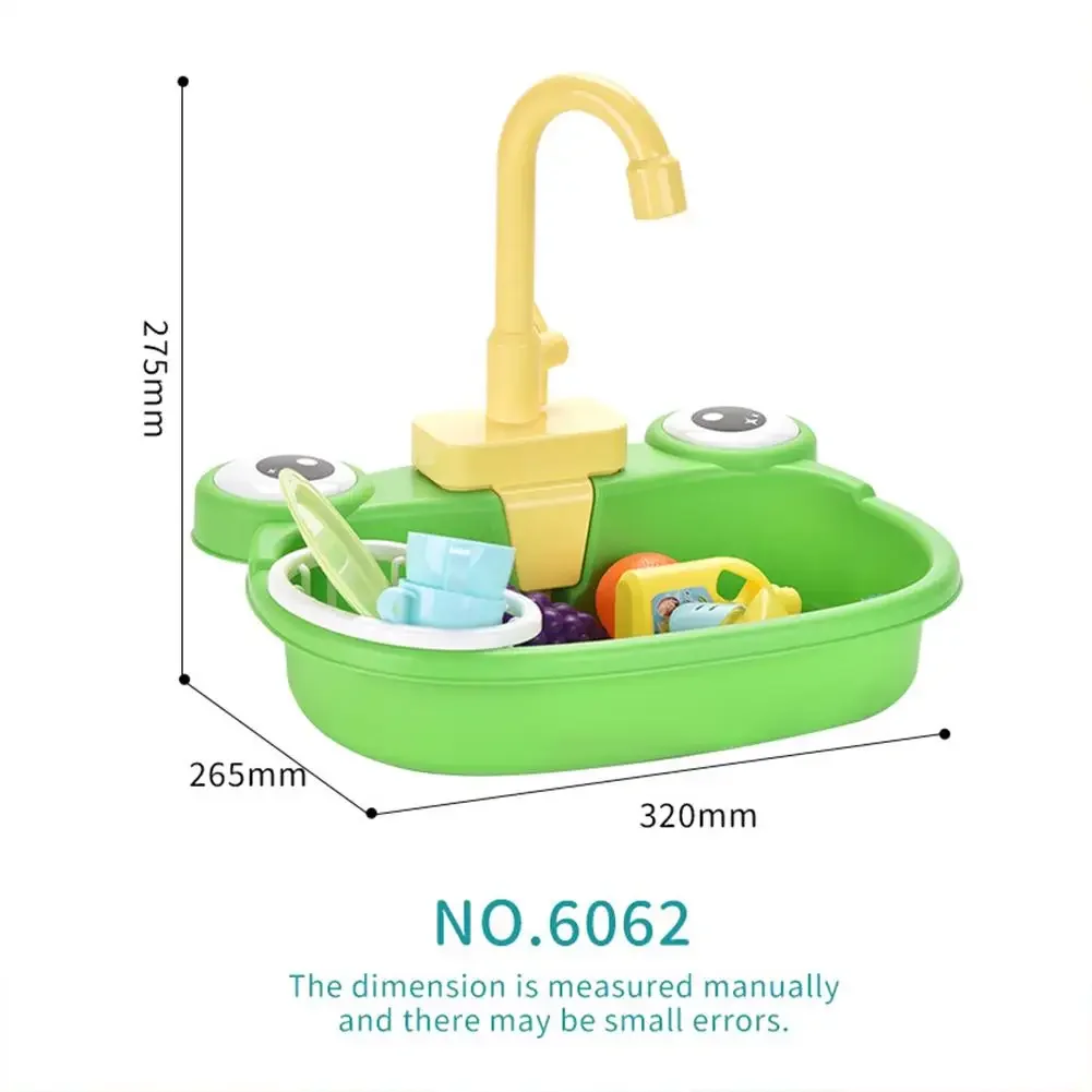 Play House Toys Pretend Play Electric Water Out Children's Kitchen Wash Basin Sink Kids Kitchen Set Toy For Boys Girls Kids Gift