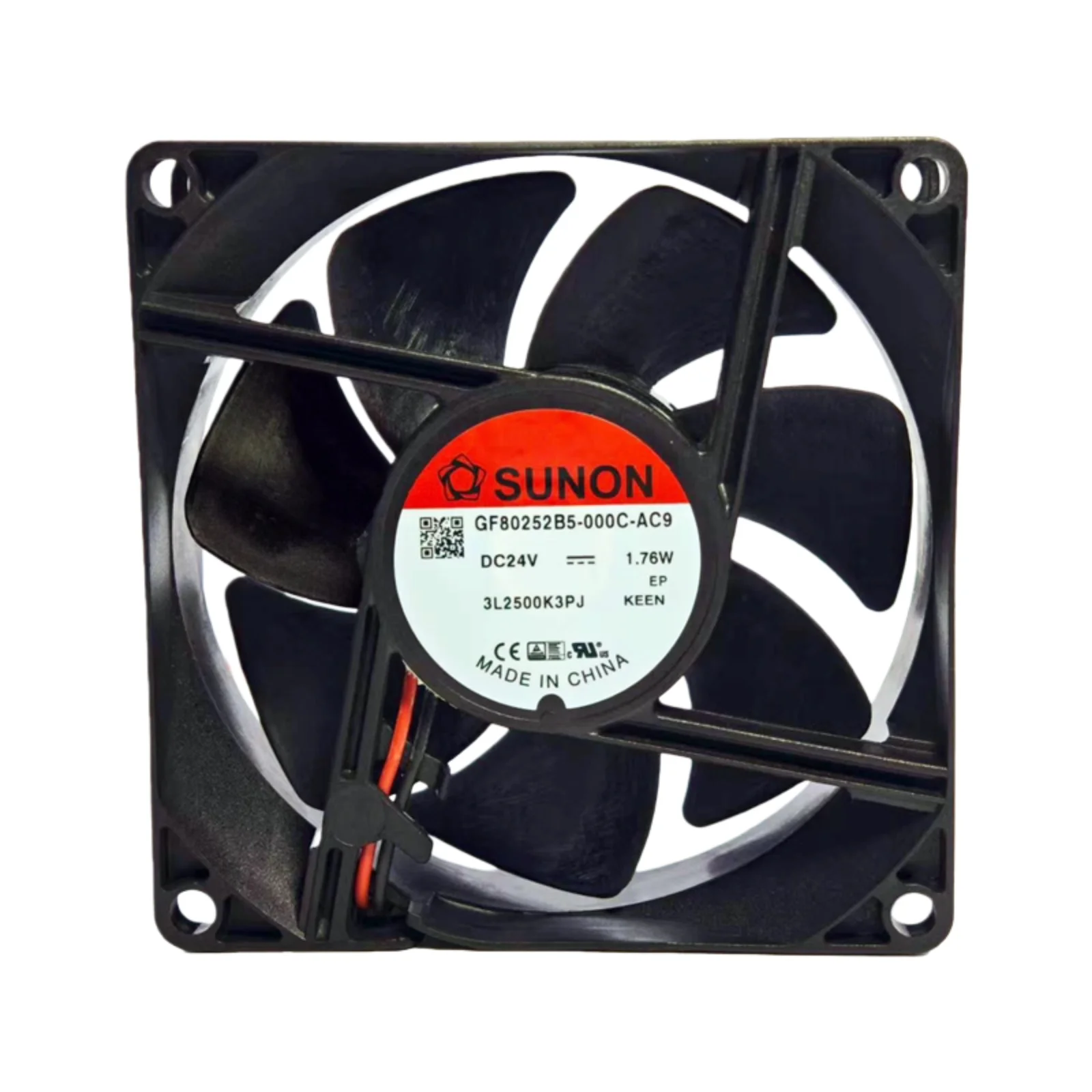 

new for SUNON GF80252B5-000C-AC9 80x80x25mm DC24V Waterproof Cooling Fan, 41CFM 3200RPM, IP68 Rated for Outdoor