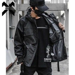 2022 herbst Taktische Jacken Windjacke Männer Funktionale Techwear Herren Schwarz Hip Hop Streetwear Wasserdicht Winddicht Mit Kapuze Mäntel