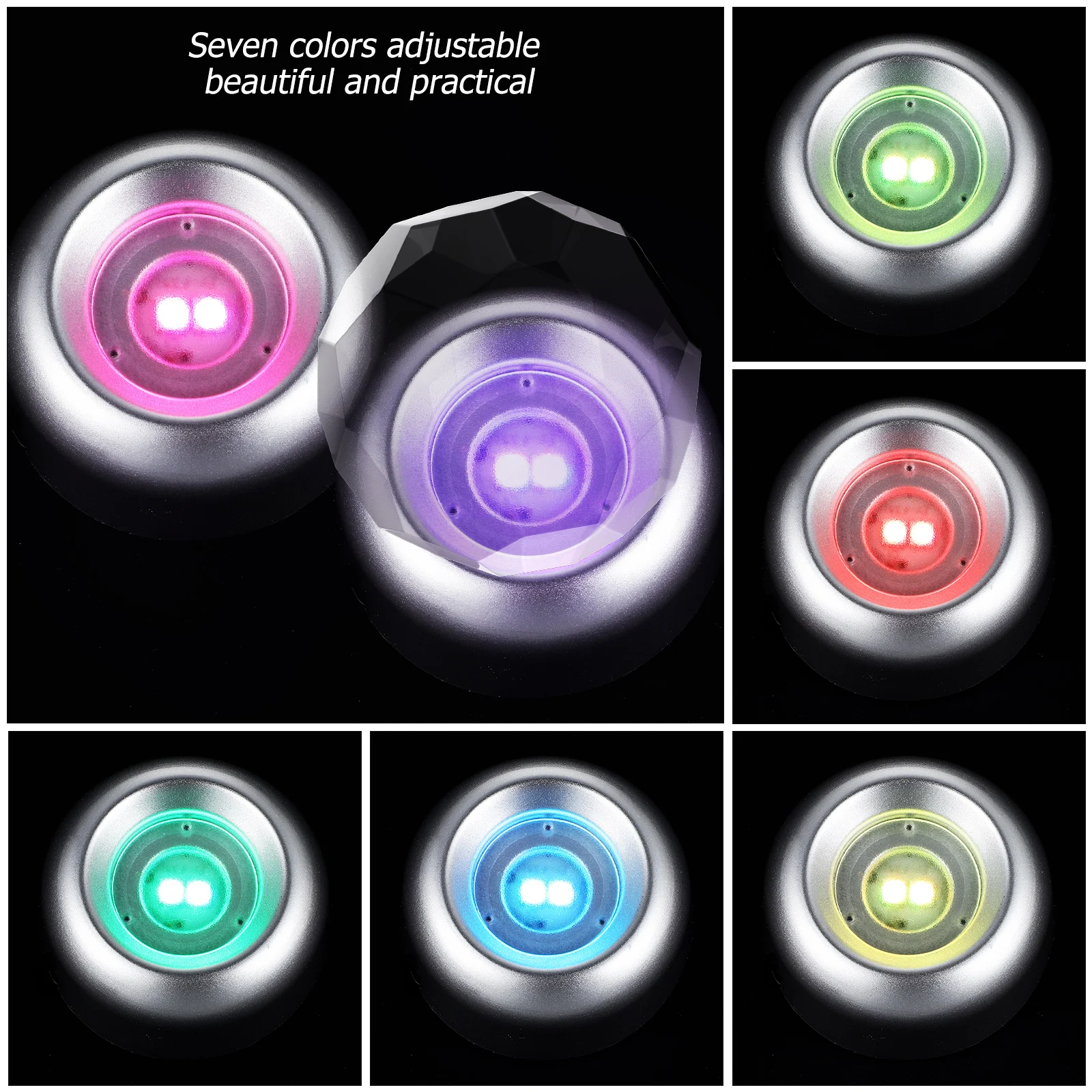 Basi per display a LED da 4 pezzi per cristalli Arte del vetro Base leggera in plastica premium Supporto per esposizione illuminato colorato Alimentato tramite USB da 5 V
