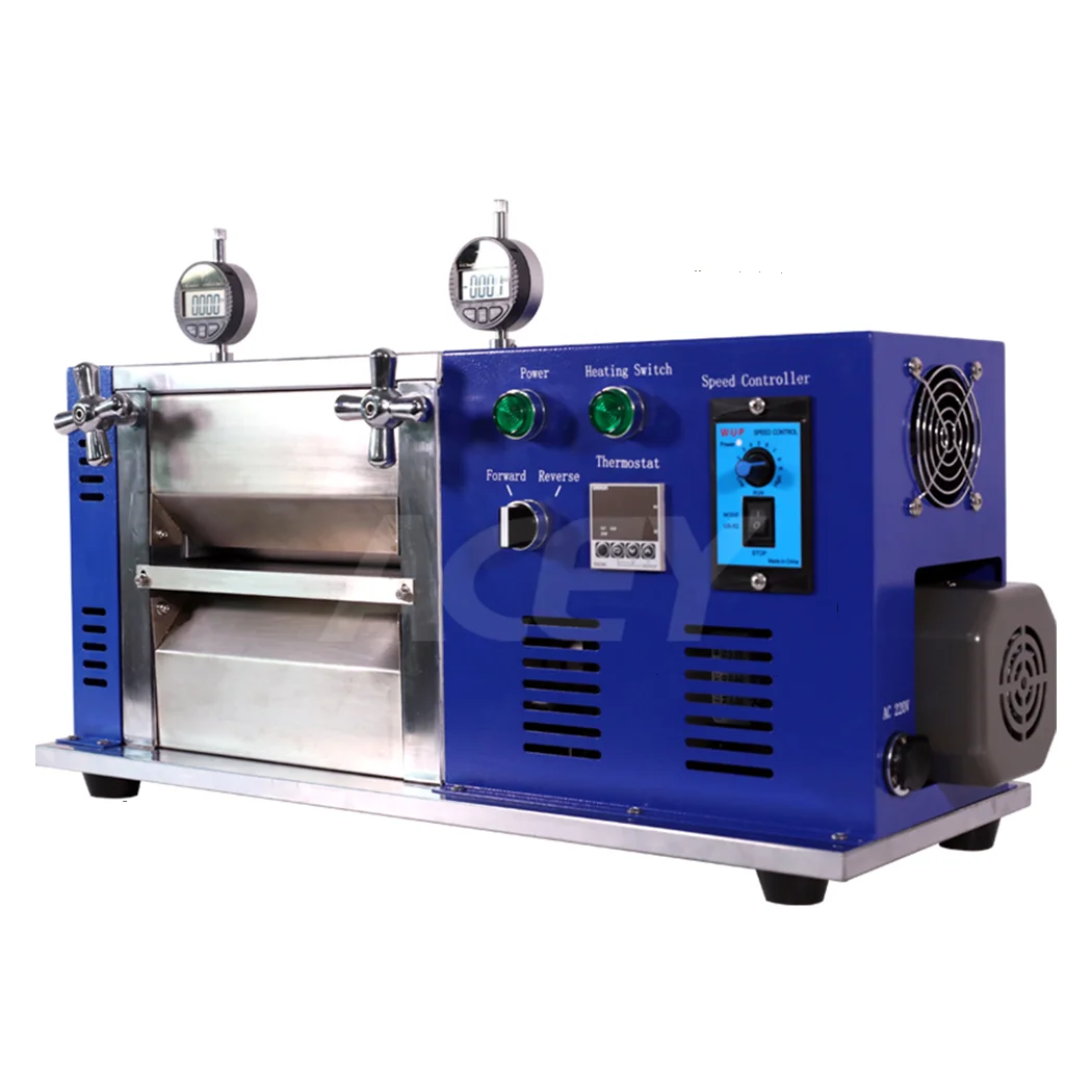 Lithium Ion Lab Battery Electrode Electric Calender Rolling Press Machine with Heated Rollers