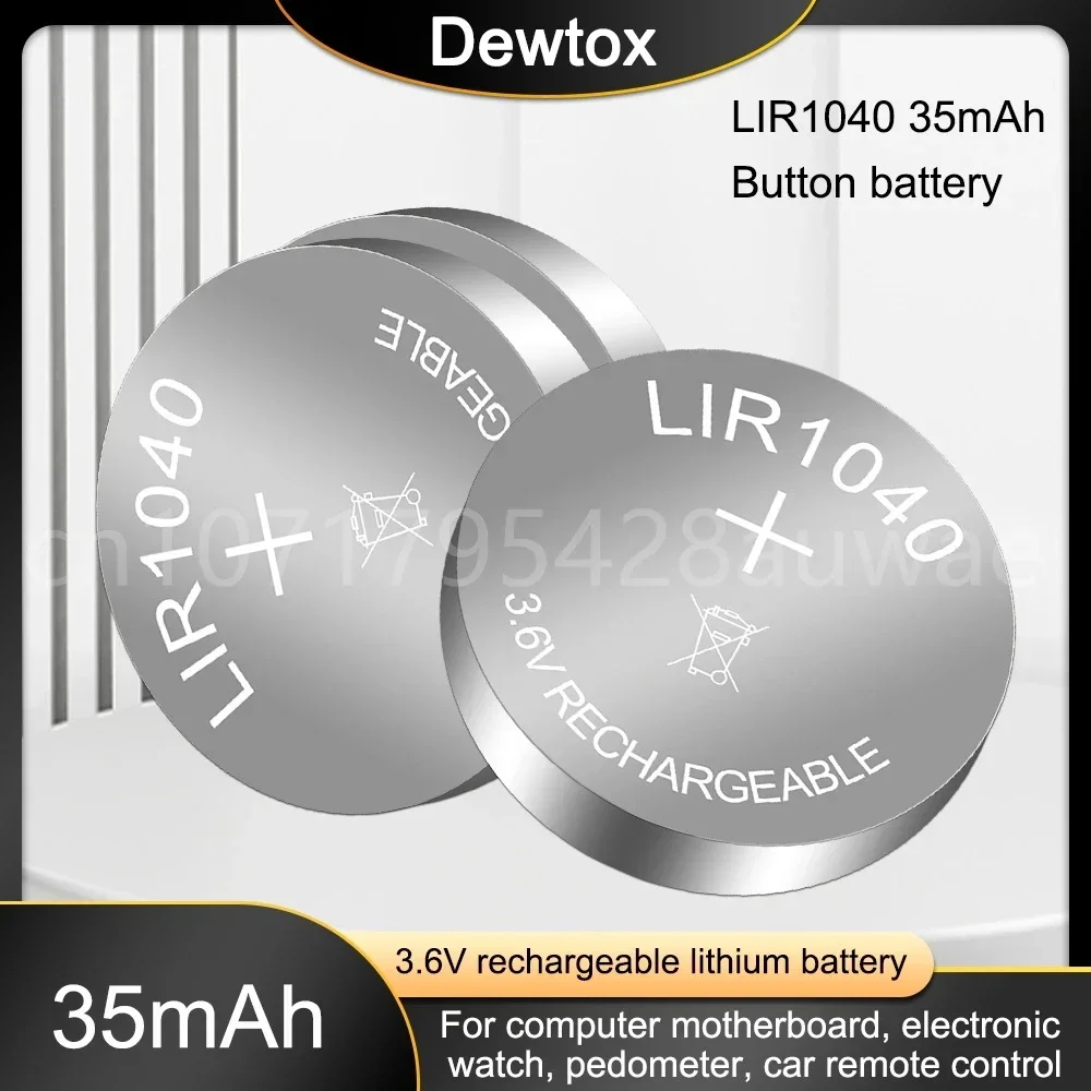 10-100PCS 3.6V LIR1040 35mAh Rechargeable Li-ion Battery for TWS Wireless Bluetooth Headset Button Battery 800 Cycle