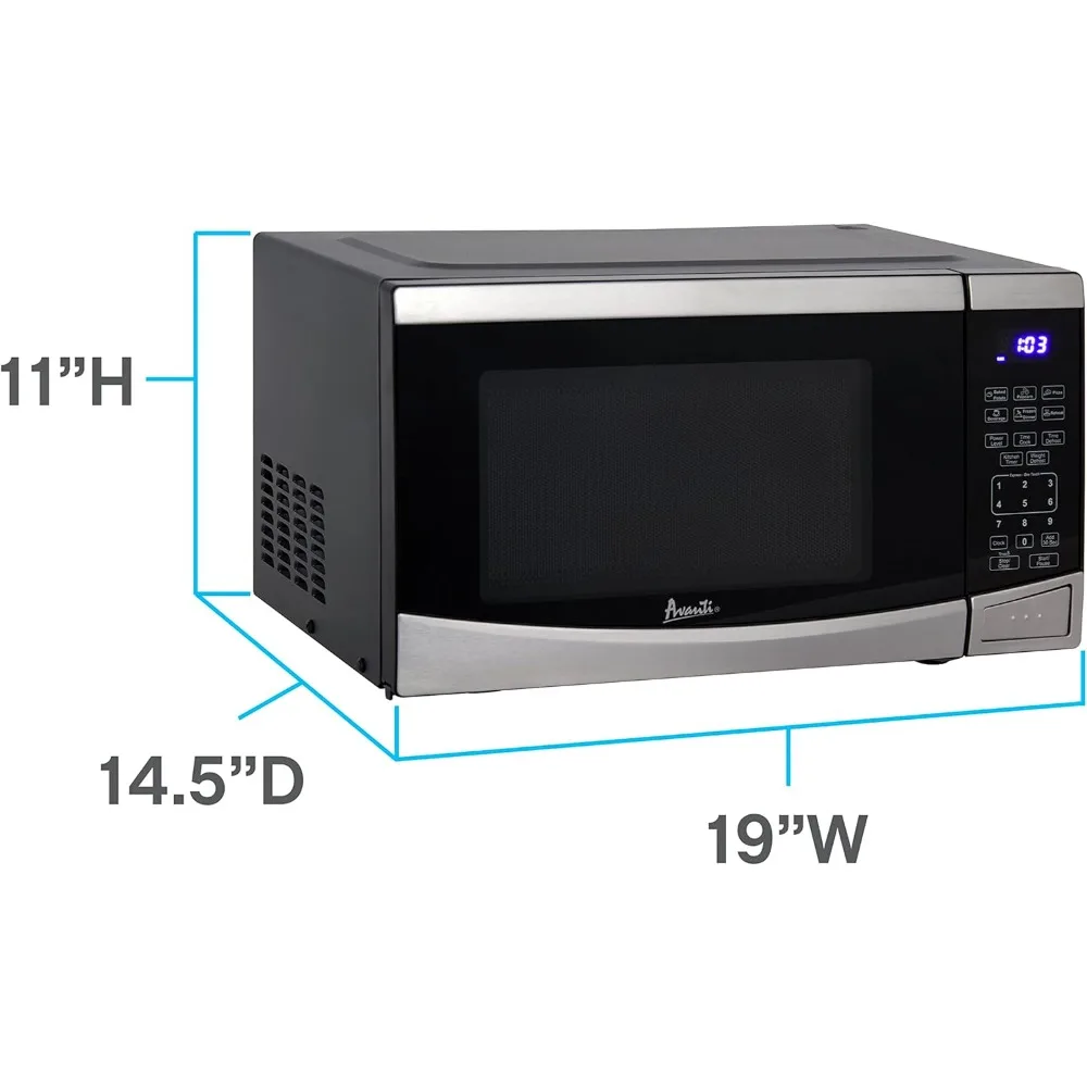 Microwave Oven 900-Watts Compact with 10 Power Levels ,Speed Defrost, Electronic Control Panel and Glass Turntable