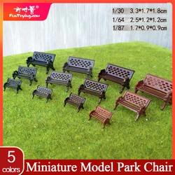 4pcs 1/30/64/87 Model Park Bench Model Miniature Parks Chair stool Home Crafts Gardens Ornament/Train/Railway/Railroad Layout