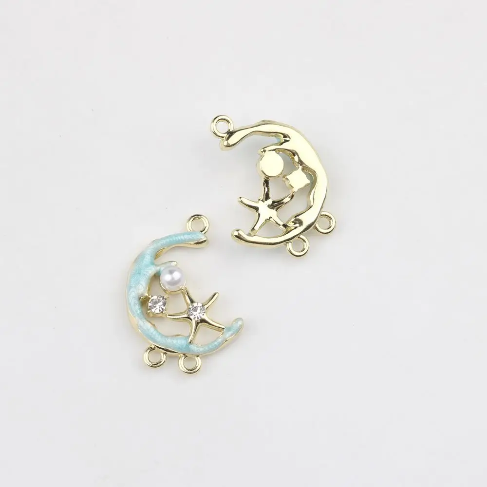 40pcs Handmade Moon Star Jewelry Pendants Silvery Color Pendant Charms Necklace Earrings Connectors Diy Jewelry Making Findings