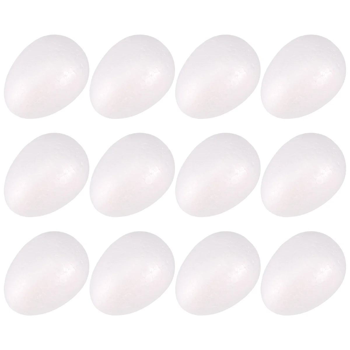 ABNP 12 Pack 3 Inch Easter Foam Egg White Egg Craft Egg Foam Natural Polystyrene Egg Foam Handmade Egg Ball