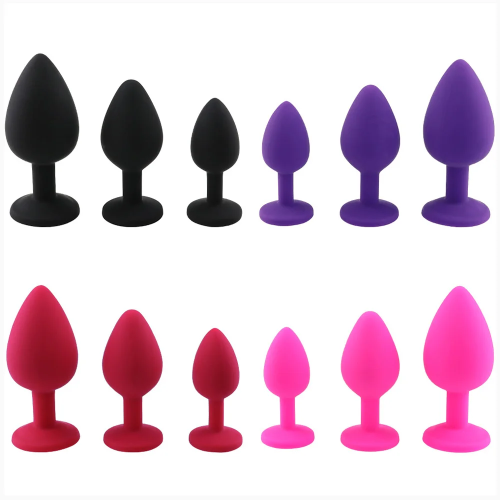 Silicone Butt Plug Anal Plug Unisex Sex Stopper 3 Different Size Adult Toys for Men/Women Anal Trainer Dildo Vibrator for Couple