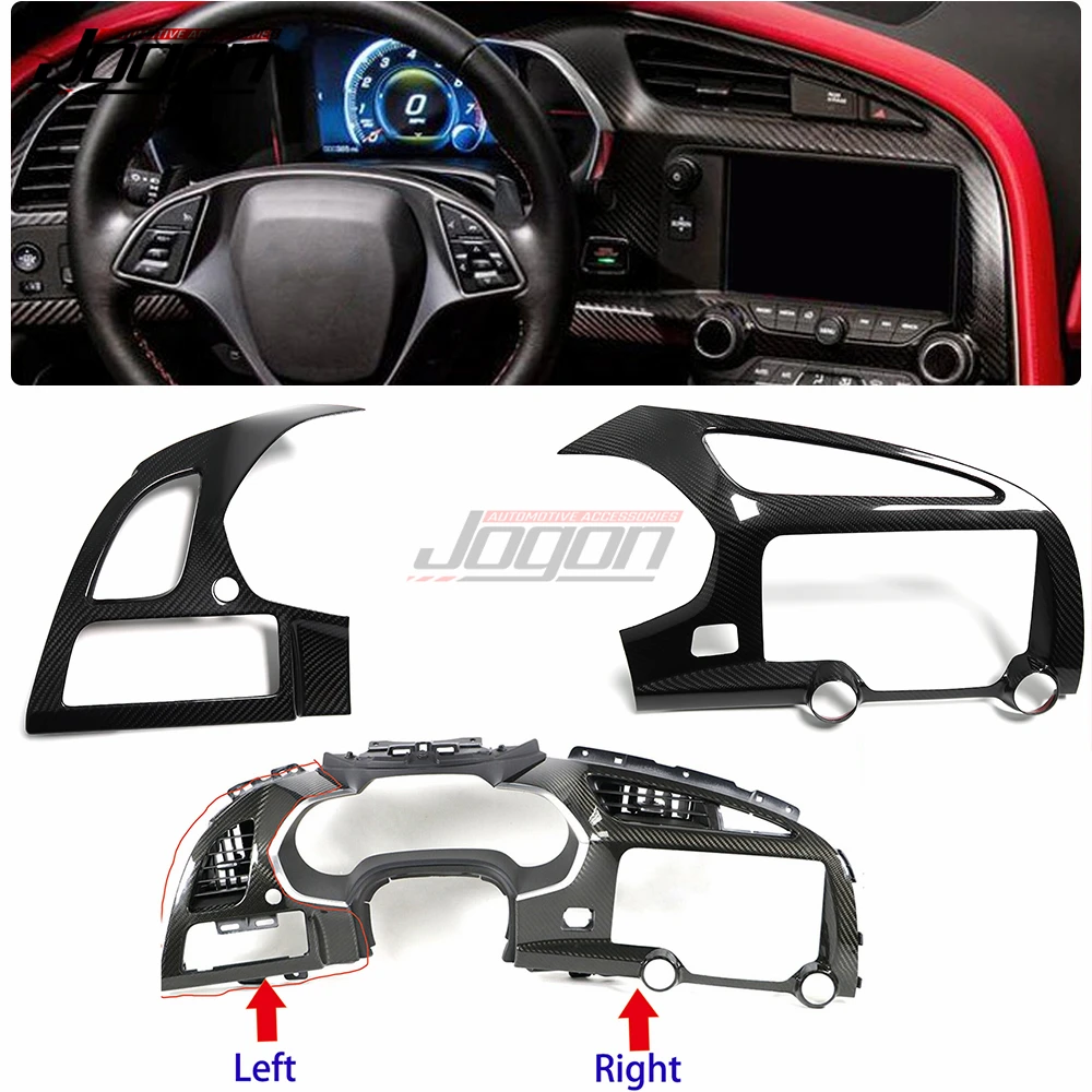 

Carbon Fiber Car Inner Dashboard Console Navigation Screen Headlight Switch Frame For Chevrolet Corvette C7 ZR1 Z06 2014-2019