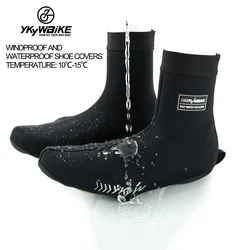 YKYW Black White Waterproof  Windproof Cycling Shoe Cover Men Women Bicycle Overshoes MTB Road Bike Racing Cycling Overshoes