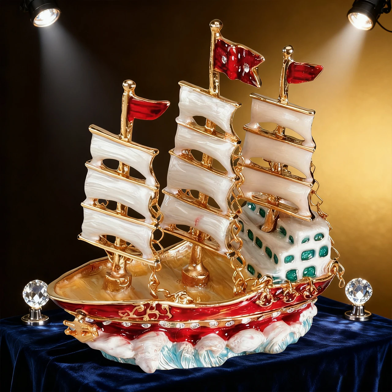 

Мачта белые паруса, шкатулка с драгоценными камнями, декор для Рождества, Ханука, День Благодарения, шкатулка для драгоценностей на день матери, дисплей для ювелирных изделий, элегантный дизайн, ха