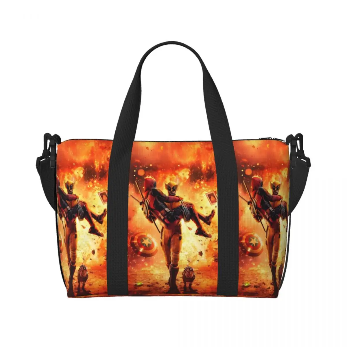 Aangepaste Wolverine Tote Bag Dames Grote Capaciteit Anime Cartoon Cool Superheld Gym Strand Schouder Reistas