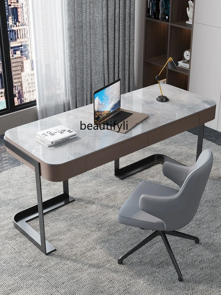 Italian Light Luxury Desk Simple Home Computer Desk Nordic Small Apartment Study Desk Table and Chair Combination