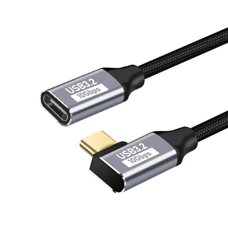 PD 100 W USB Type C Snellaadkabel Man-vrouw 90 Hoek 5A USB C 3.1 Gen2 Verlengsnoer 10 Gbps USB C Extender Datakabel