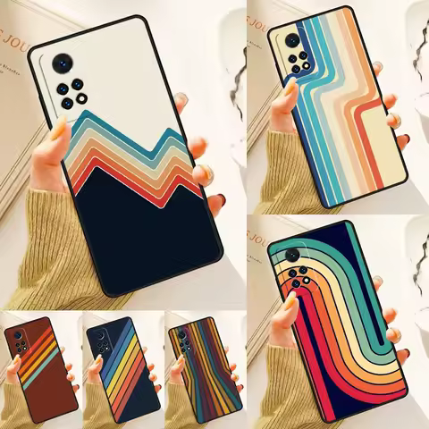 Retro Stripes 70s Style Case For Samsung Galaxy S24 Plus S23 S20 S21FE Lite S22 Ultra Note 20 S8 S9 S10 Phone Coque