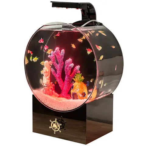 Professional Super White Transparent Glass Acrylic Aquarium Desktop Small Ecological Betta Fish Goldfish Tank For Living Plastic