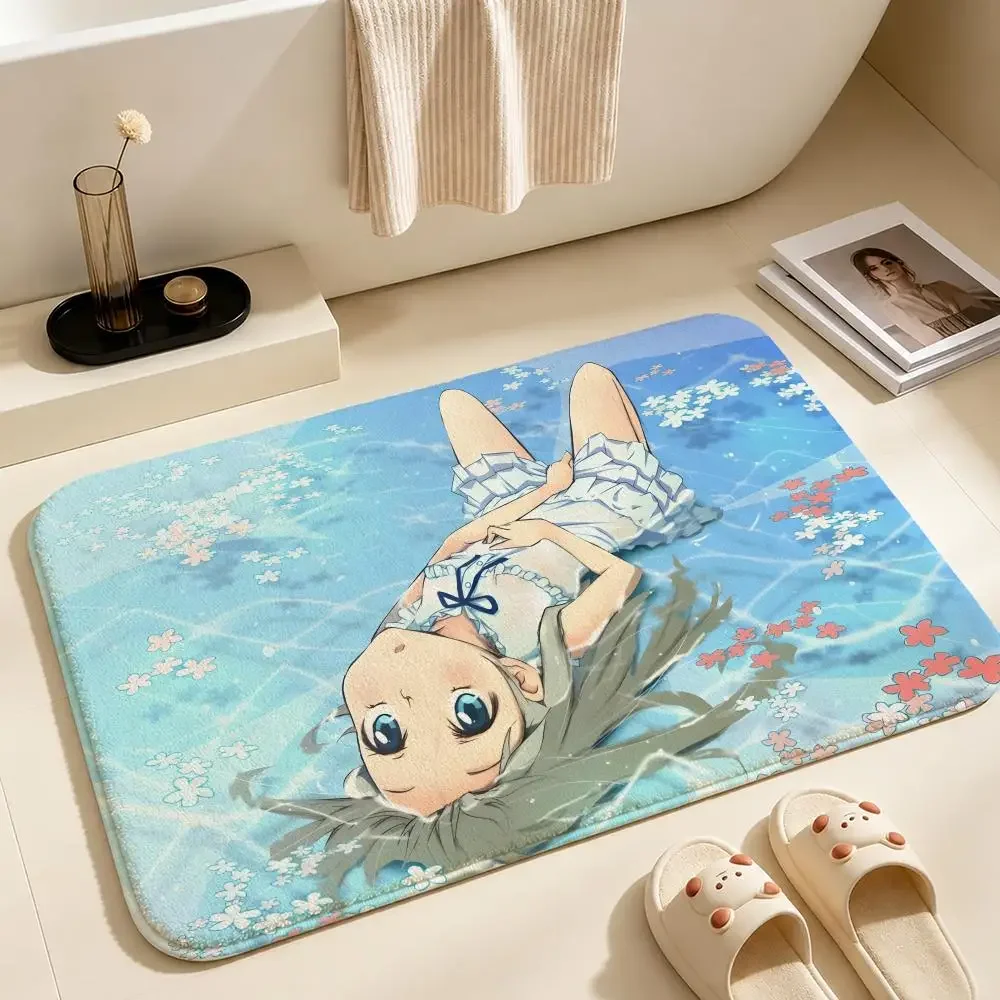 Anohana The Flower We Saw That Day Floor Mat Soft Non-Slip Bath Mat, Bedside Carpet, Absorbent Doormat for Home