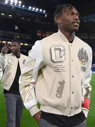 ChimSoccer-Blouson aviateur brodé pour hommes, vêtements de baseball en cuir épissé, lettre Hip Hop, mode Y2K, nouveau