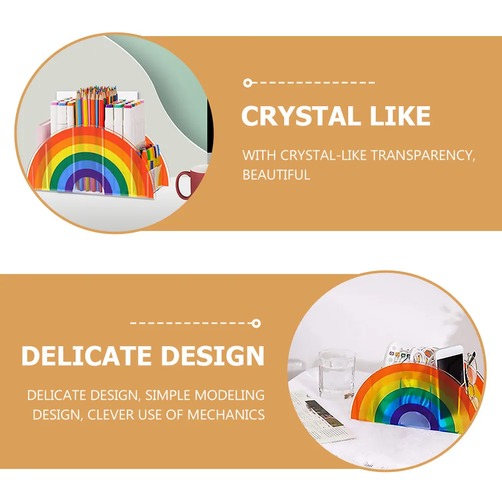 

Multi-Function Acrylic Pen Holder Desktop Organizer Compact Storage Box for Stationery Cosmetics Jewelry Sundries