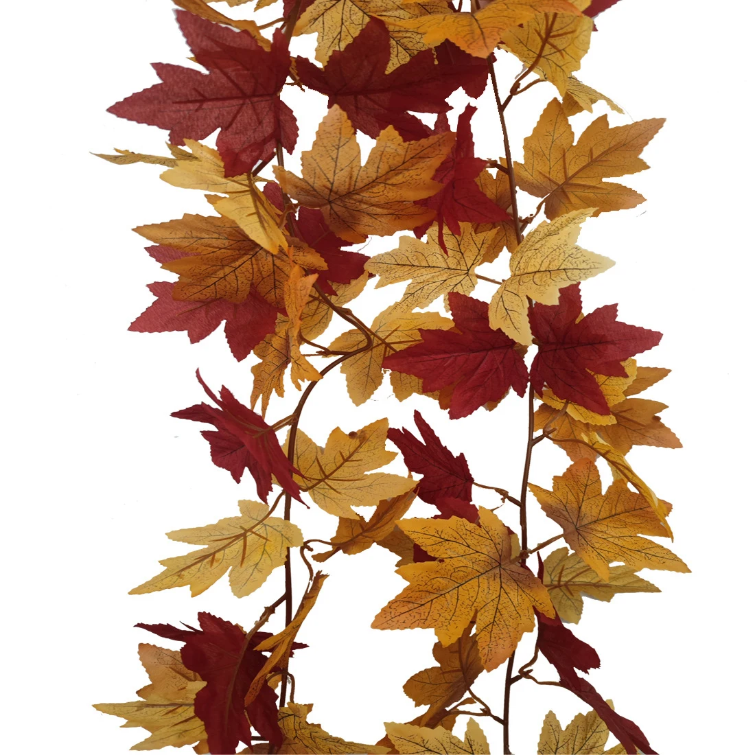 175cm Artificial Silk Maple Leaves Vine Garland Artificial Maple Hanging Colorful Autumn Leaves Rattan Home Garden Decoration