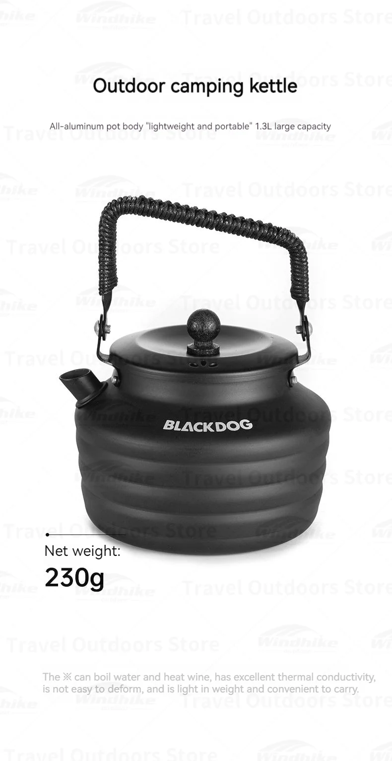 Naturehike BLACKDOG 230g Aluminium-Reisewasserkocher Outdoor Camping Tragbarer Kocher 1,3L Picknick-Teekanne Tee-Kaffee-Kochgeschirr – Detail 4