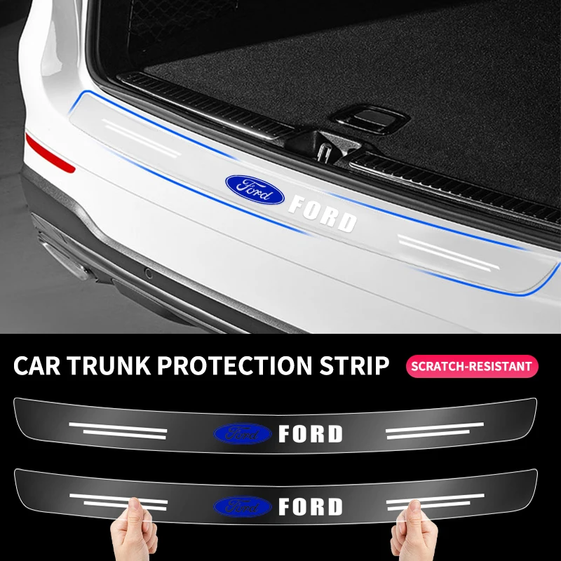 Transparent Car Rear Trunk Bumper Guard Stickers for Ford focus Fiesta EcoSport ESCORT ranger fusion mondeo Auto Accessories