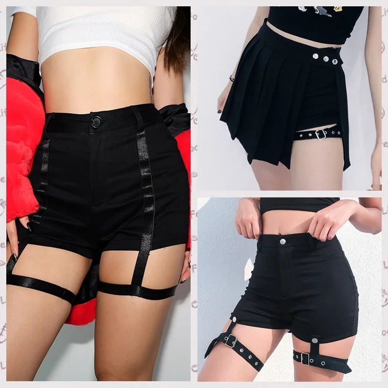 

Group Black High Waist Jazz Dance Shorts Women'S Stitching Leg Ring Short Sexy Pole Dance Pants Ds Dj Stage Rave Outfit XS4460