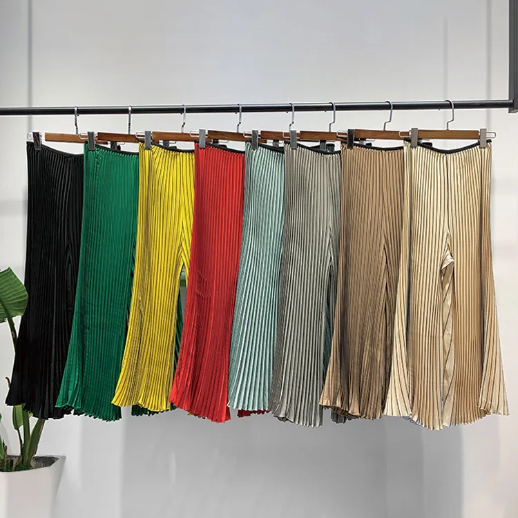 最高品質のイセイミヤケカジュアルパンツ秋の新ファッションプリーツオルガンプリーツプラスサイズパンツハイウエスト薄いプリーツパンツ