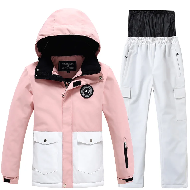 -30 ℃ child skiing suit for boys girls 3 4 5 6 7 8 9 10 11 12 13 14 years old Winter Outdoor Waterproofing  Warmth Enhancement