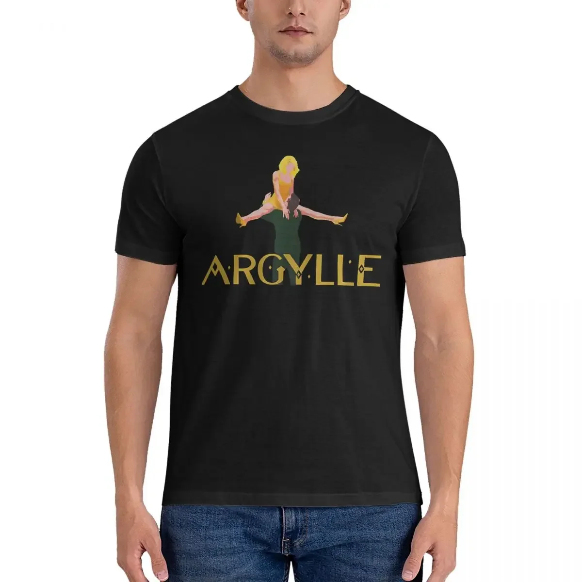 Men's Fun T Shirts A-Argylle Movie 100% Cotton Tops Funny Short Sleeve O Neck Tee Shirt Printing T-Shirts