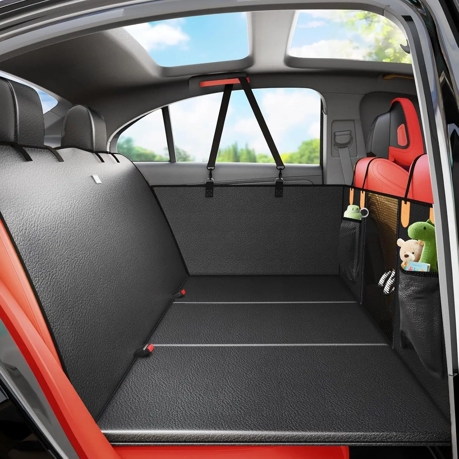 

Upgraded Hard-Bottom Dog Car Seat Cover, Waterproof & Scratch-Resistant, Supports 500lbs, Easy Install for Most Vehicles